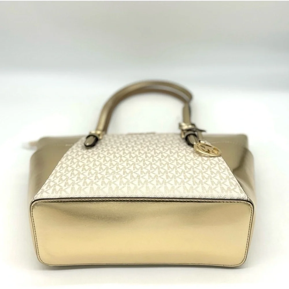Michael Kors Large Charlotte TZ Tote Bag Gold (NWT)